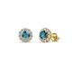 1 - Ayana Round London Blue Topaz and Diamond Halo Stud Earrings 