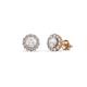 1 - Ayana Round White Sapphire and Diamond Halo Stud Earrings 