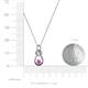 3 - Neoma Pink Sapphire and Diamond Love Knot Slider Pendant 