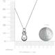 3 - Neoma White Sapphire and Diamond Love Knot Slider Pendant 