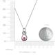 3 - Neoma Pink Tourmaline and Diamond Love Knot Slider Pendant 