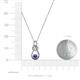3 - Neoma Iolite and Diamond Love Knot Slider Pendant 