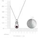 3 - Neoma Red Garnet and Diamond Love Knot Slider Pendant 