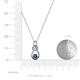3 - Neoma Blue and White Diamond Love Knot Slider Pendant 