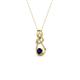 2 - Neoma Blue Sapphire and Diamond Love Knot Slider Pendant 