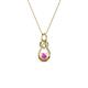 1 - Neoma Pink Sapphire and Diamond Love Knot Slider Pendant 