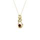2 - Neoma Red Garnet and Diamond Love Knot Slider Pendant 