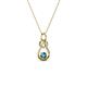 1 - Neoma London Blue Topaz and Diamond Love Knot Slider Pendant 