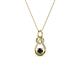 1 - Neoma Black and White Diamond Love Knot Slider Pendant 