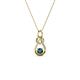 1 - Neoma Blue and White Diamond Love Knot Slider Pendant 