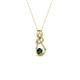 2 - Neoma Blue and White Diamond Love Knot Slider Pendant 