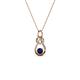 1 - Neoma Blue Sapphire and Diamond Love Knot Slider Pendant 