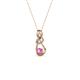 2 - Neoma Pink Sapphire and Diamond Love Knot Slider Pendant 