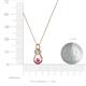 3 - Neoma Pink Sapphire and Diamond Love Knot Slider Pendant 