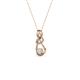 2 - Neoma White Sapphire and Diamond Love Knot Slider Pendant 