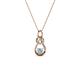 1 - Neoma Aquamarine and Diamond Love Knot Slider Pendant 