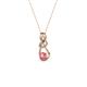 2 - Neoma Pink Tourmaline and Diamond Love Knot Slider Pendant 