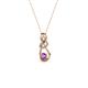 2 - Neoma Amethyst and Diamond Love Knot Slider Pendant 