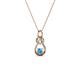 1 - Neoma Blue Topaz and Diamond Love Knot Slider Pendant 