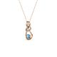 2 - Neoma Blue Topaz and Diamond Love Knot Slider Pendant 