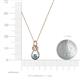 3 - Neoma Blue Topaz and Diamond Love Knot Slider Pendant 