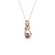 2 - Neoma Iolite and Diamond Love Knot Slider Pendant 