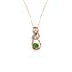 2 - Neoma Green Garnet and Diamond Love Knot Slider Pendant 