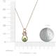 3 - Neoma Green Garnet and Diamond Love Knot Slider Pendant 