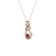 2 - Neoma Rhodolite Garnet and Diamond Love Knot Slider Pendant 