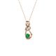 2 - Neoma Emerald and Diamond Love Knot Slider Pendant 