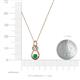 3 - Neoma Emerald and Diamond Love Knot Slider Pendant 