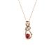 2 - Neoma Ruby and Diamond Love Knot Slider Pendant 