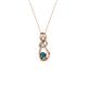 2 - Neoma London Blue Topaz and Diamond Love Knot Slider Pendant 