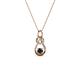 1 - Neoma Black and White Diamond Love Knot Slider Pendant 