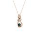 2 - Neoma Blue and White Diamond Love Knot Slider Pendant 