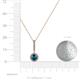 4 - Beth Blue and White Diamond Halo Pendant 