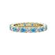 1 - Joyce 3.40 mm Blue Topaz and Diamond Eternity Band 