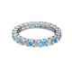 3 - Joyce 3.40 mm Blue Topaz and Diamond Eternity Band 