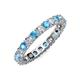 4 - Joyce 3.40 mm Blue Topaz and Diamond Eternity Band 