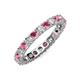 4 - Joyce 3.40 mm Rhodolite Garnet and Diamond Eternity Band 