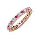 4 - Joyce 3.40 mm Rhodolite Garnet and Diamond Eternity Band 