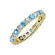 4 - Joyce 3.40 mm Blue Topaz and Diamond Eternity Band 