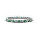 1 - Arria 2.00 mm Created Emerald and Lab Grown Diamond Eternity Band 