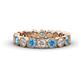 1 - Arria 3.00 mm Blue Topaz and Lab Grown Diamond Eternity Band 