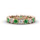 1 - Arria 3.00 mm Created Emerald and Lab Grown Diamond Eternity Band 