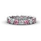 1 - Arria 3.00 mm Pink Tourmaline and Lab Grown Diamond Eternity Band 