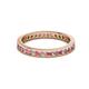 2 - Celina 2.00 mm Round Pink Tourmaline and Lab Grown Diamond Eternity Band 