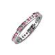 3 - Celina 2.00 mm Round Pink Tourmaline and Lab Grown Diamond Eternity Band 