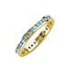 3 - Celina 2.00 mm Round Blue Topaz and Lab Grown Diamond Eternity Band 