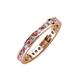 3 - Celina 2.00 mm Round Rhodolite Garnet and Lab Grown Diamond Eternity Band 